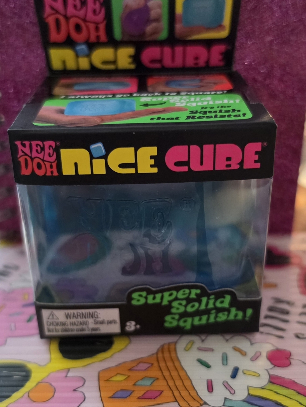 Nee Doh Nice Cube - Blue Clear Squishy Toy